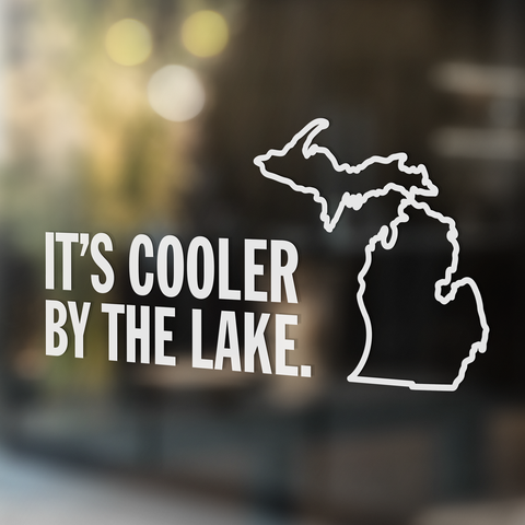 Cooler By the Lake White Vinyl Sticker (PACK OF 10)