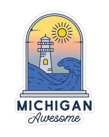 Michigan Awesome Lighthouse Die-Cut Stickers (Pack of 10)