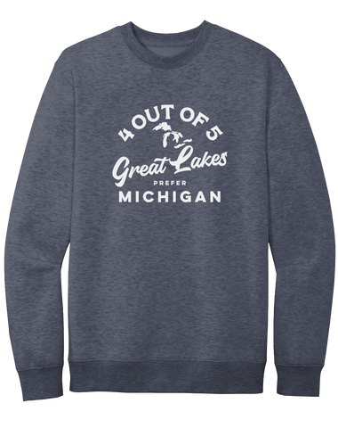 4 Out of 5 Lakes Prefer Michigan Crewneck Sweatshirt