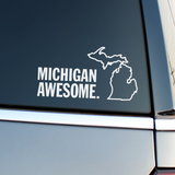 Michigan Awesome White Vinyl Sticker (Pack of 10)