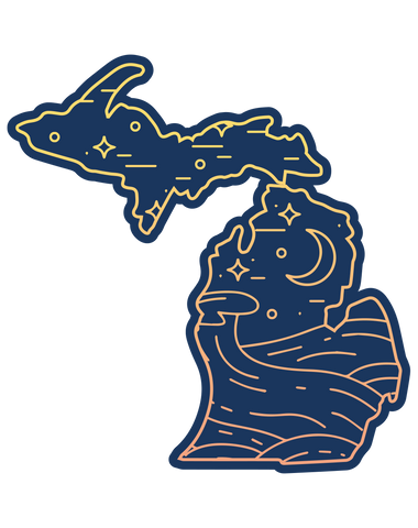 Starry Night Michigan Michigan Die-Cut Sticker (PACK OF 10)