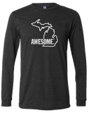 Michigan Awesome State Outline Long Sleeve T-Shirt