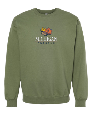 Fall Leaf Embroidered Crewneck Sweatshirt