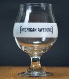 Michigan Awesome "Hand Crafted" Tulip Glass (4/case)